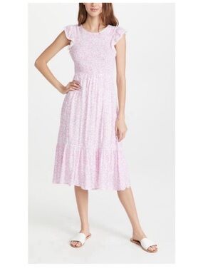 Lost + Wander Pink Floral Midi Dress (S)